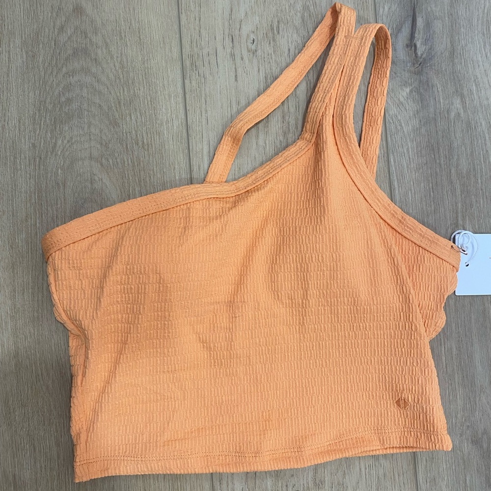 TAVI seersucker one shoulder bra/crop top